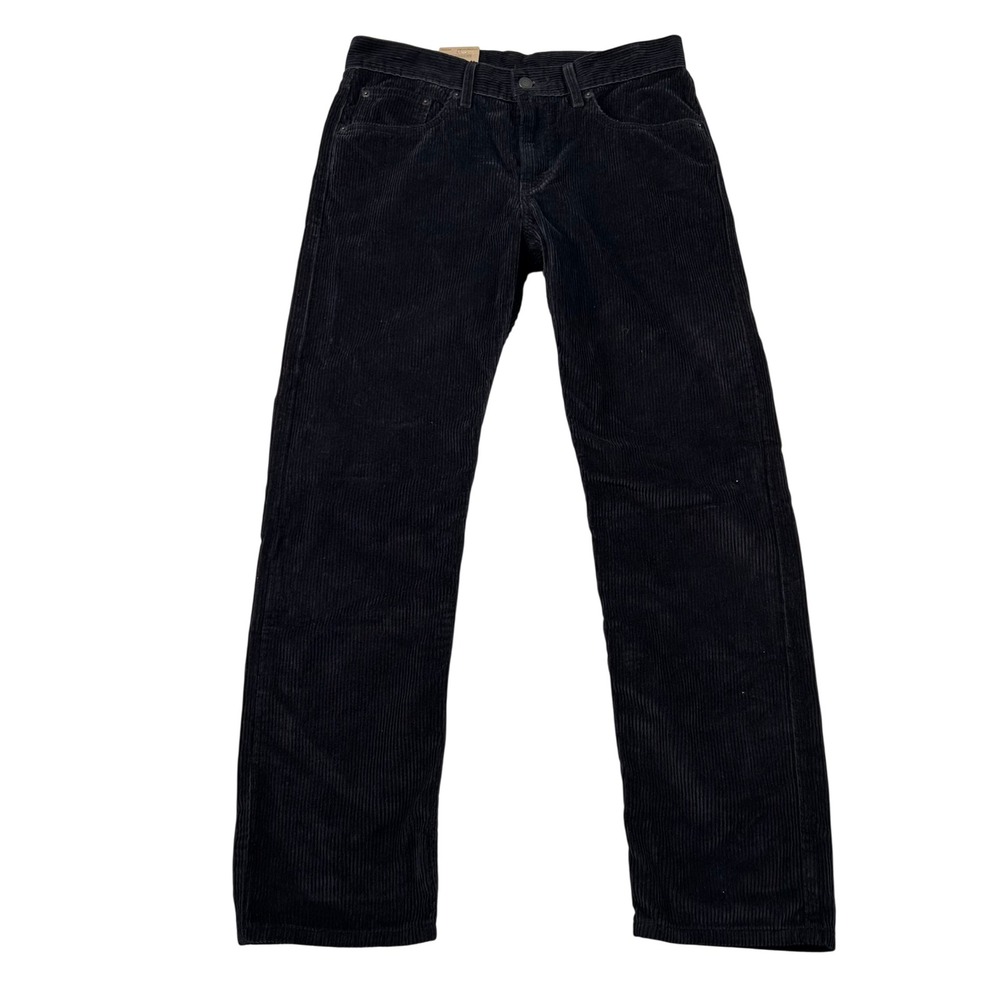 Levis Corduroy Pants Mens 30x30 (fits 32x29) Straight Black Trouser Preppy